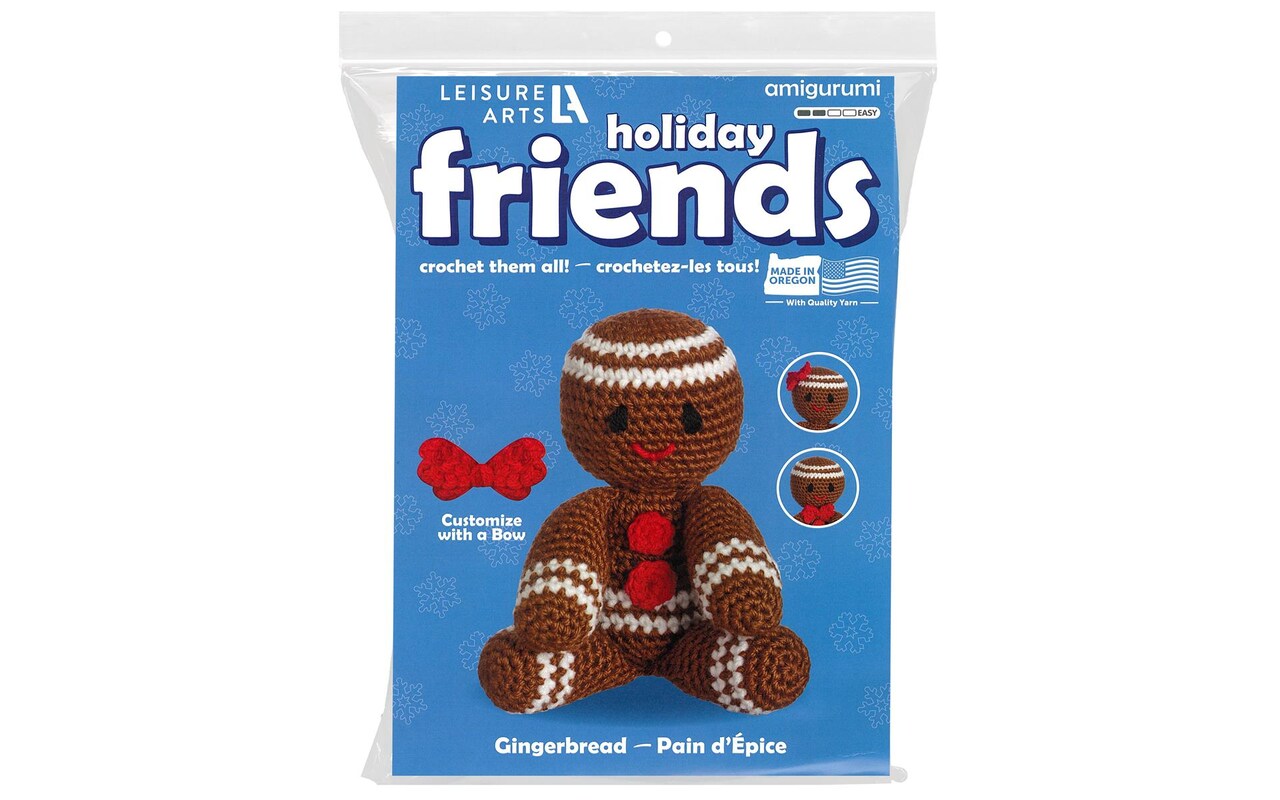Leisure Arts Crochet Friend Kit, Gingerbread, 8, Complete Crochet
